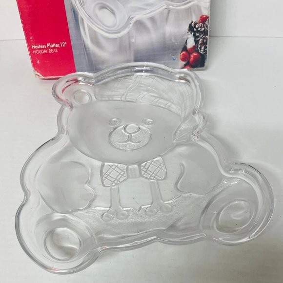 Christmas Holiday Bear Hostess Platter NIB Studio Nova 12” Adorable Vintage.. - Picture 2 of 5